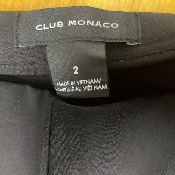 CLUB MONACO Stretch Pull on Hips and Hem Zip Black Trousers Size 2 - Picture 5 of 8